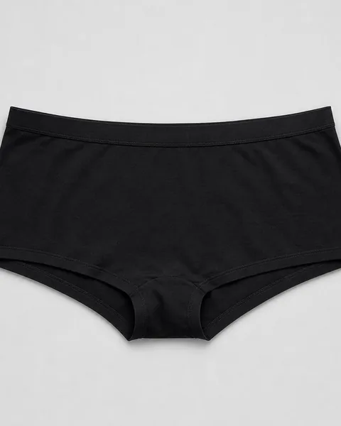 Cotton Boyshort in Black, cotton boyshort