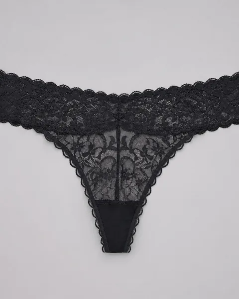 Scallop Lace Thong in White, lace thong